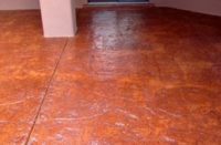 A stamped concrete floor with a solvent-based acrylic that was applied one year ago. The applicator wanted to see what the floor would look like with Armor Blush Repair and Armor AR350 sealer before doing the entire floor.